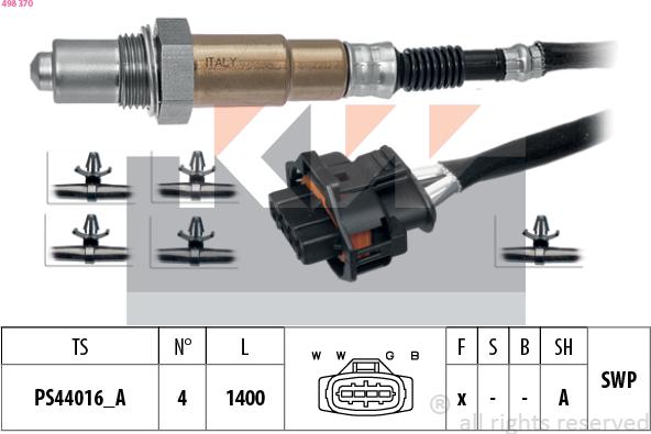 KW 498 370 - Lambda Sensor autospares.lv