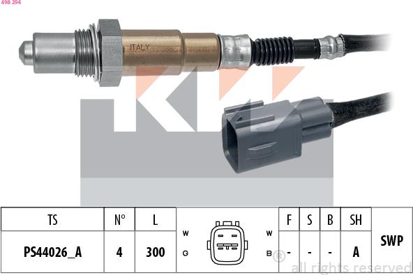 KW 498 294 - Lambda Sensor autospares.lv