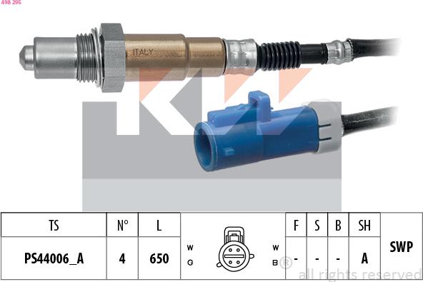 KW 498 295 - Lambda Sensor autospares.lv