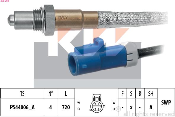 KW 498 298 - Lambda Sensor autospares.lv