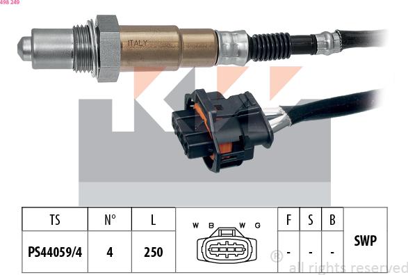 KW 498 249 - Lambda Sensor autospares.lv