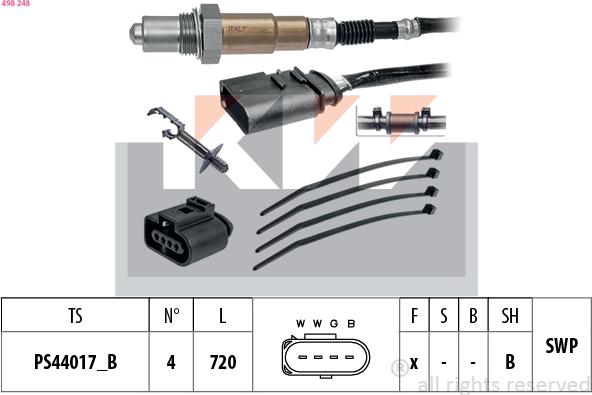 KW 498 248 - Lambda Sensor autospares.lv