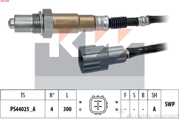 KW 498 269 - Lambda Sensor autospares.lv