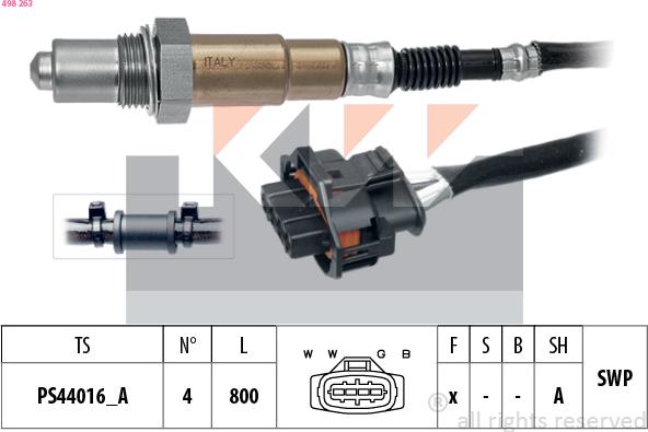 KW 498 263 - Lambda Sensor autospares.lv