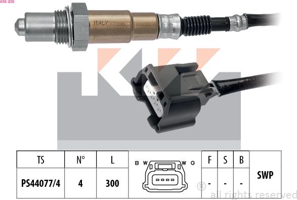 KW 498 200 - Lambda Sensor autospares.lv