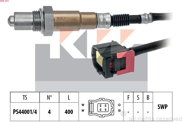 KW 498 233 - Lambda Sensor autospares.lv