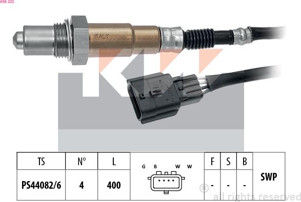 KW 498 225 - Lambda Sensor autospares.lv