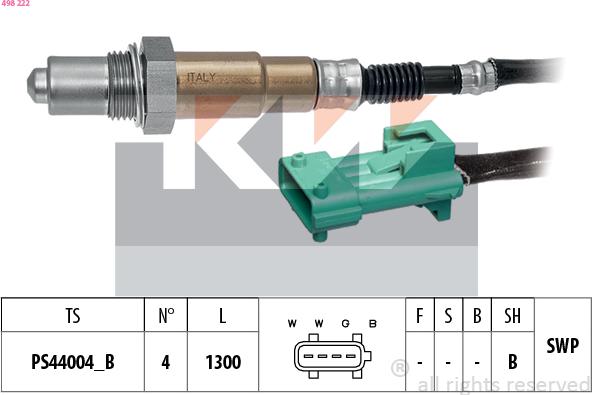KW 498 222 - Lambda Sensor autospares.lv