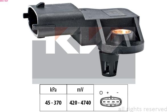 KW 493 167 - Air Pressure Sensor, height adaptation autospares.lv