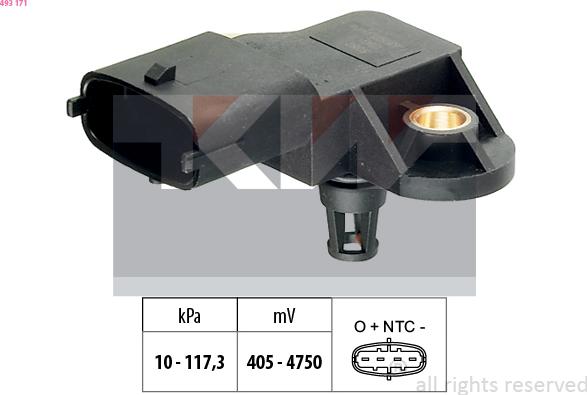 KW 493 171 - Air Pressure Sensor, height adaptation autospares.lv