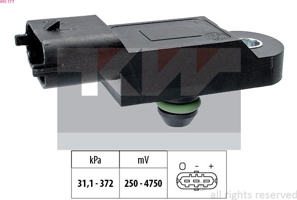 KW 493 177 - Air Pressure Sensor, height adaptation autospares.lv