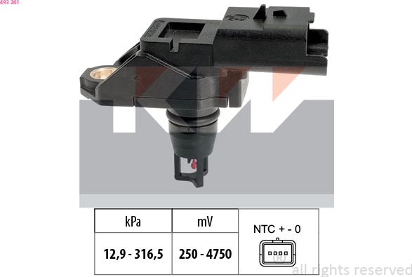 KW 493 261 - Air Pressure Sensor, height adaptation autospares.lv