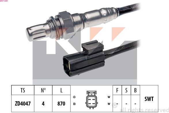 KW 497 441 - Lambda Sensor autospares.lv