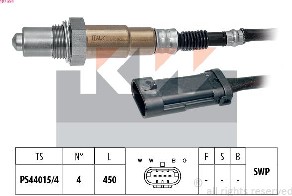 KW 497 594 - Lambda Sensor autospares.lv