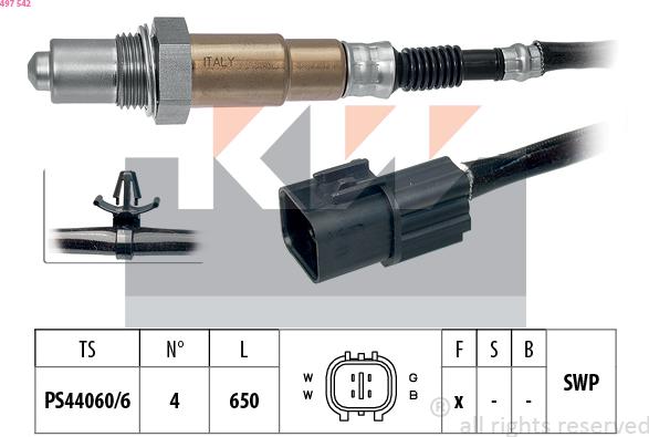 KW 497 542 - Lambda Sensor autospares.lv