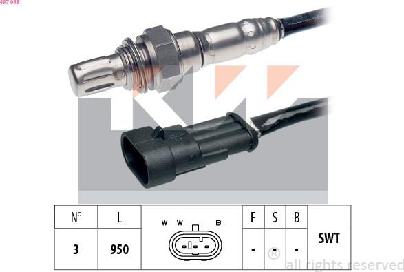 KW 497 048 - Lambda Sensor autospares.lv