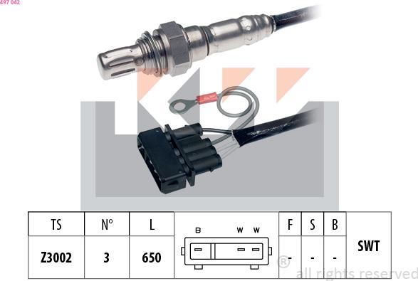KW 497 042 - Lambda Sensor autospares.lv
