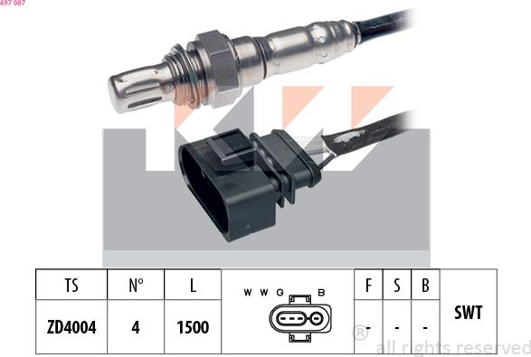 KW 497 087 - Lambda Sensor autospares.lv