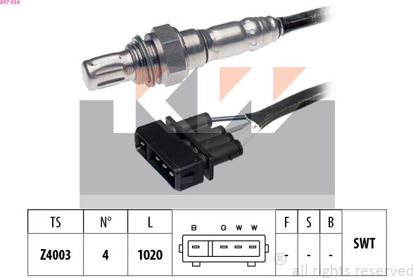 KW 497 034 - Lambda Sensor autospares.lv