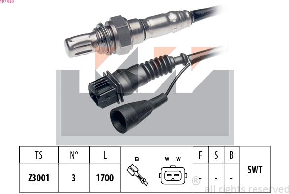 KW 497 030 - Lambda Sensor autospares.lv