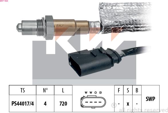 KW 497 163 - Lambda Sensor autospares.lv