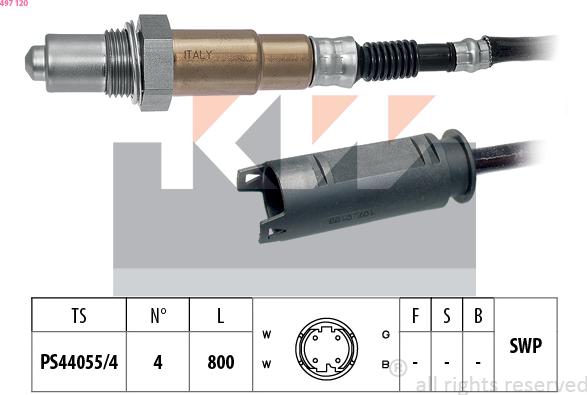 KW 497 120 - Lambda Sensor autospares.lv