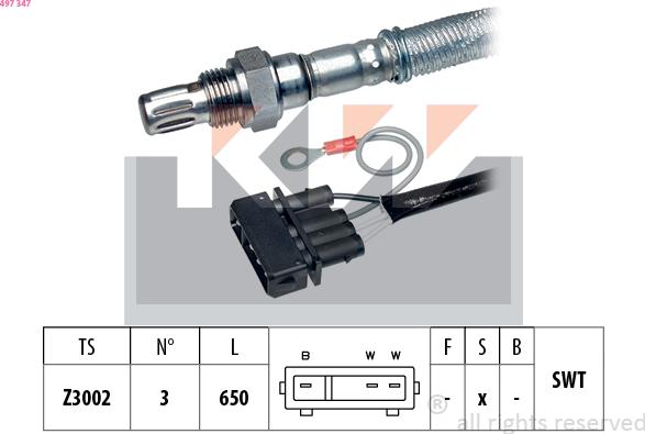 KW 497 347 - Lambda Sensor autospares.lv