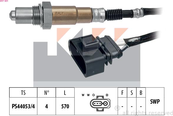 KW 497 301 - Lambda Sensor autospares.lv