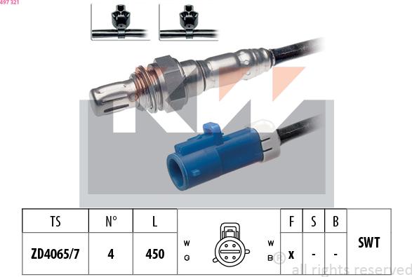 KW 497 321 - Lambda Sensor autospares.lv