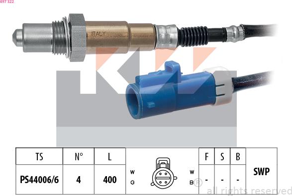 KW 497 322 - Lambda Sensor autospares.lv