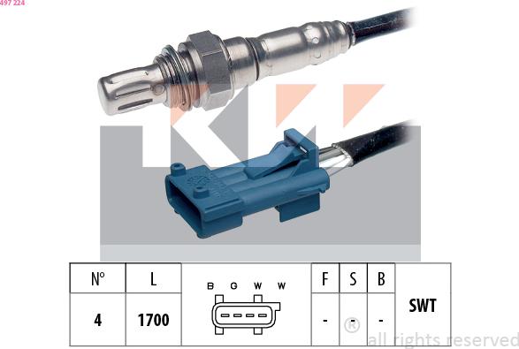 KW 497 224 - Lambda Sensor autospares.lv