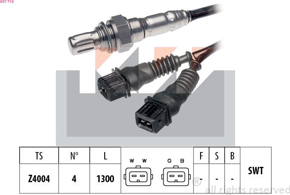 KW 497 716 - Lambda Sensor autospares.lv