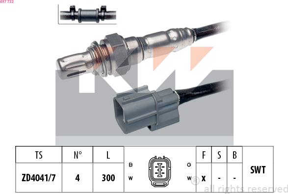 KW 497 732 - Lambda Sensor autospares.lv