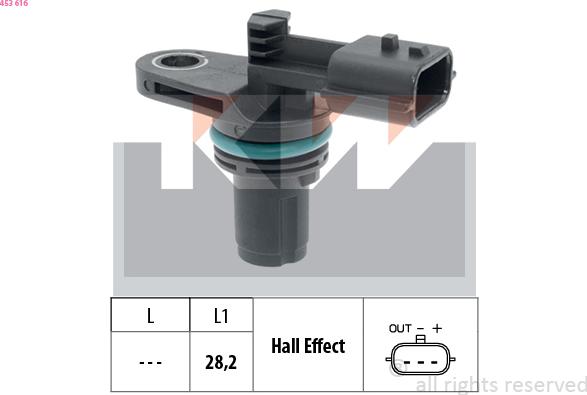 KW 453 616 - Sensor, crankshaft pulse autospares.lv