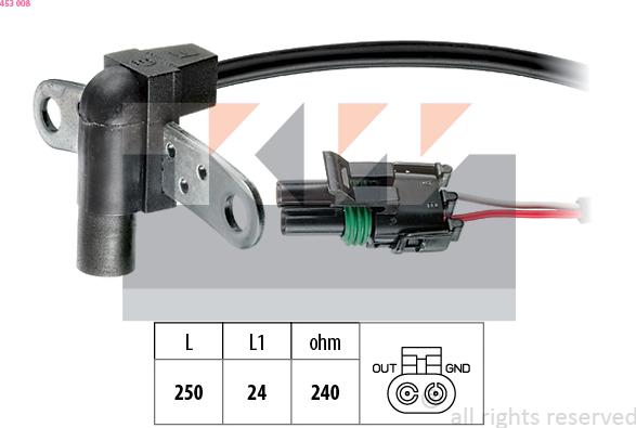 KW 453 008 - Sensor, crankshaft pulse autospares.lv