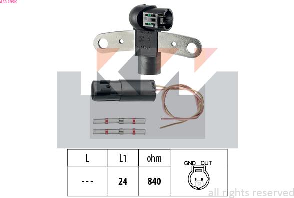 KW 453 199K - Sensor, crankshaft pulse autospares.lv