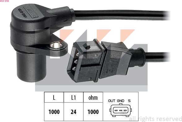 KW 453 318 - Sensor, crankshaft pulse autospares.lv