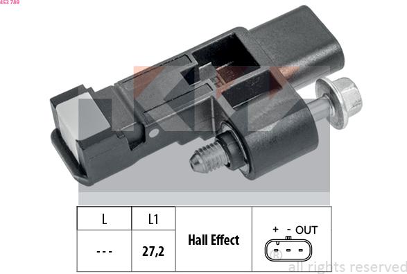 KW 453 789 - Sensor, crankshaft pulse autospares.lv