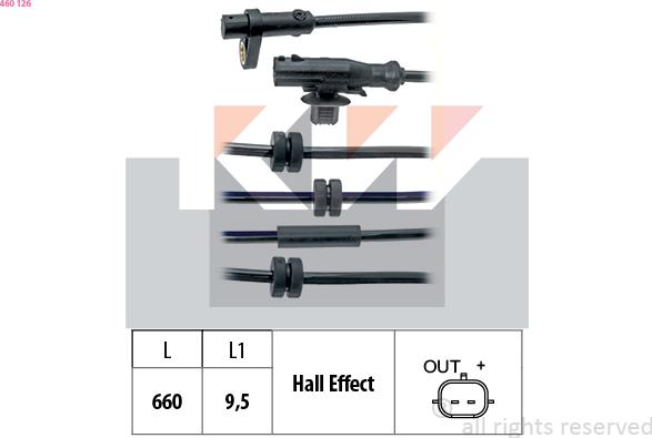 KW 460 126 - Sensor, wheel speed autospares.lv