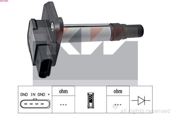 KW 470 445 - Ignition Coil autospares.lv