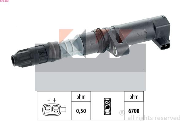 KW 470 432 - Ignition Coil autospares.lv