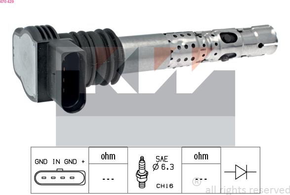 KW 470 429 - Ignition Coil autospares.lv