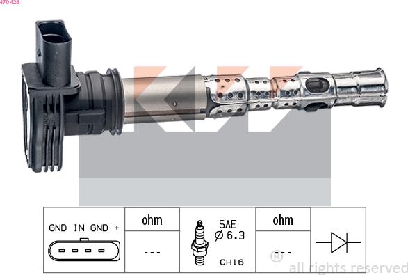 KW 470 426 - Ignition Coil autospares.lv