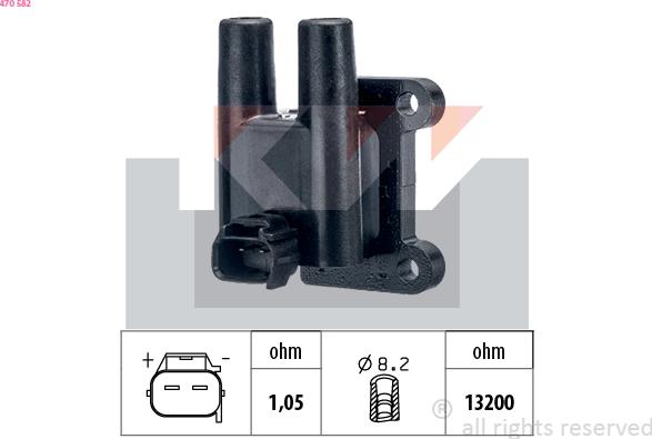 KW 470 582 - Ignition Coil autospares.lv