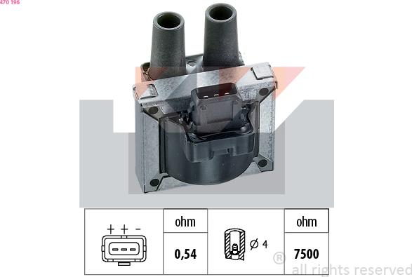 KW 470 196 - Ignition Coil autospares.lv