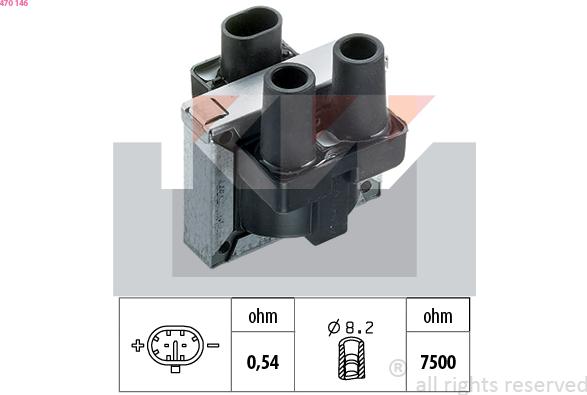 KW 470 146 - Ignition Coil autospares.lv