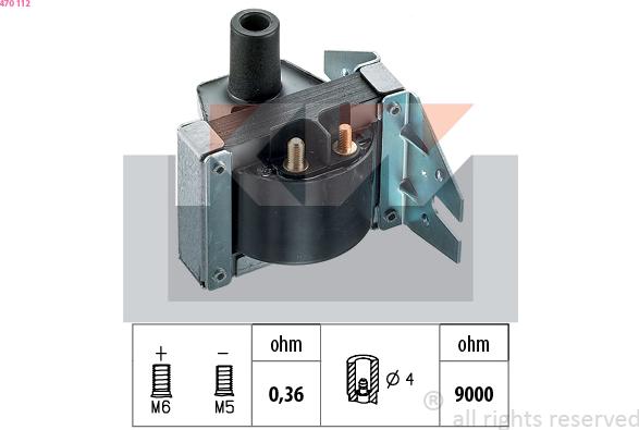 KW 470 112 - Ignition Coil autospares.lv