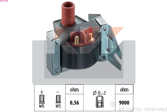 KW 470 180 - Ignition Coil autospares.lv