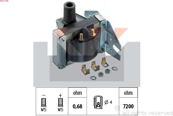 KW 470 126 - Ignition Coil autospares.lv