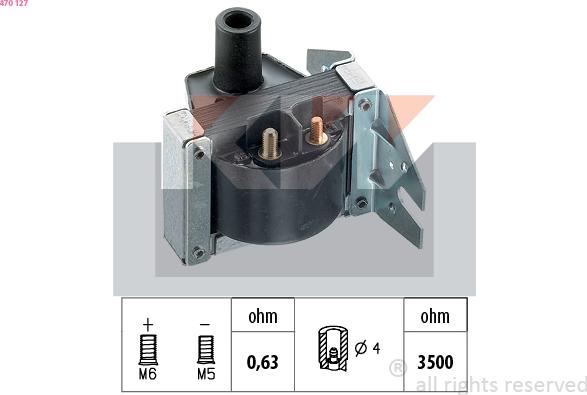 KW 470 127 - Ignition Coil autospares.lv